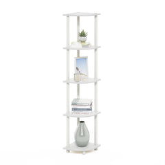 Furinno étagère d'angle vue de face offrant rangement compact