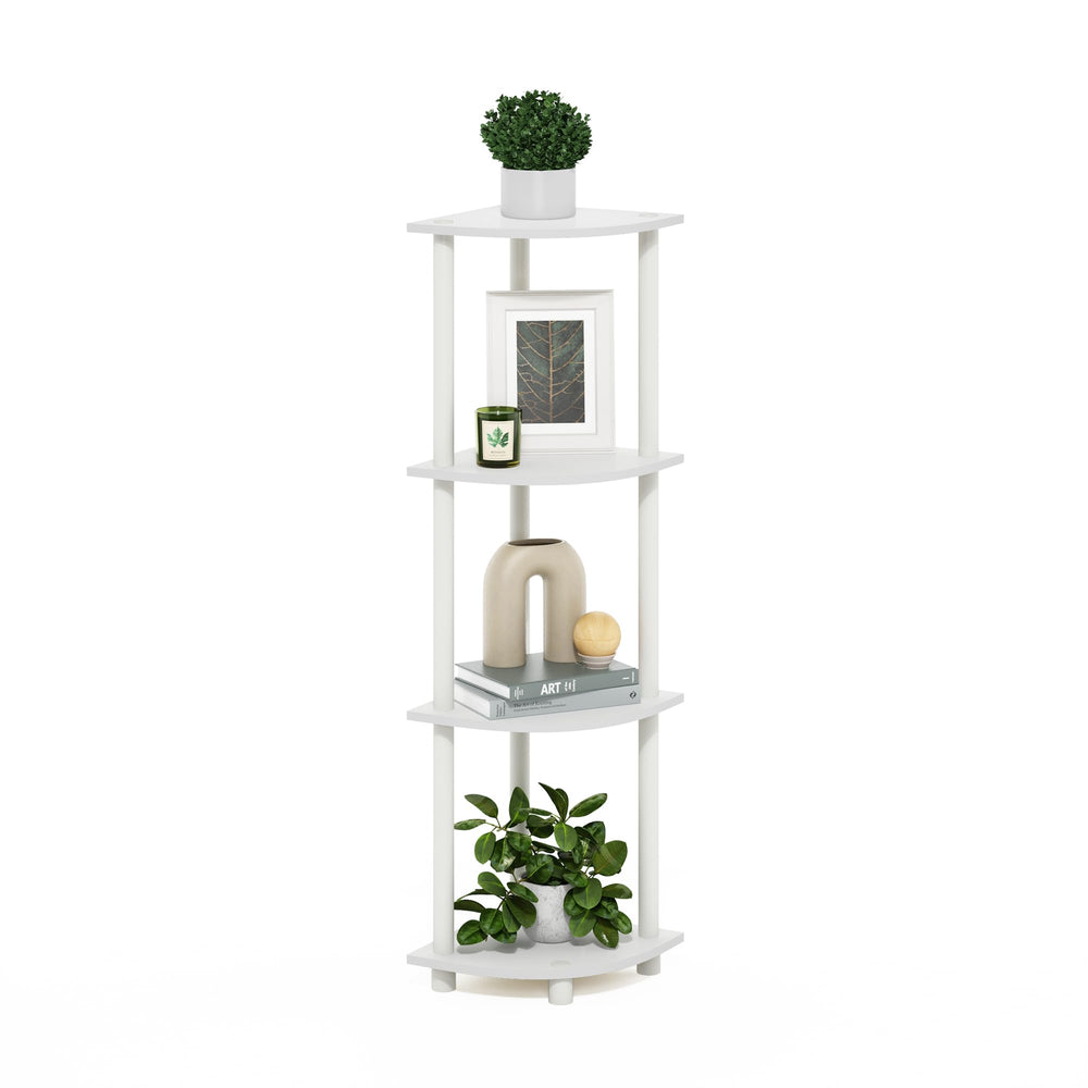 Furinno étagère d'angle vue de face maximisant un coin