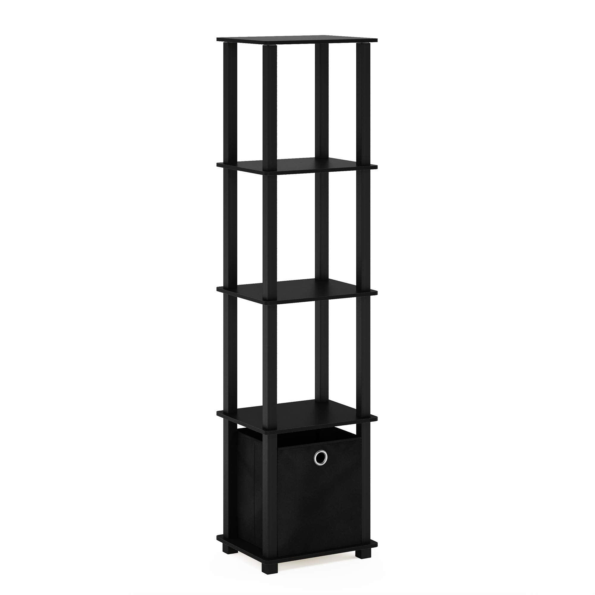 Furinno étagère dans salon exposant livres et décor pour organisation