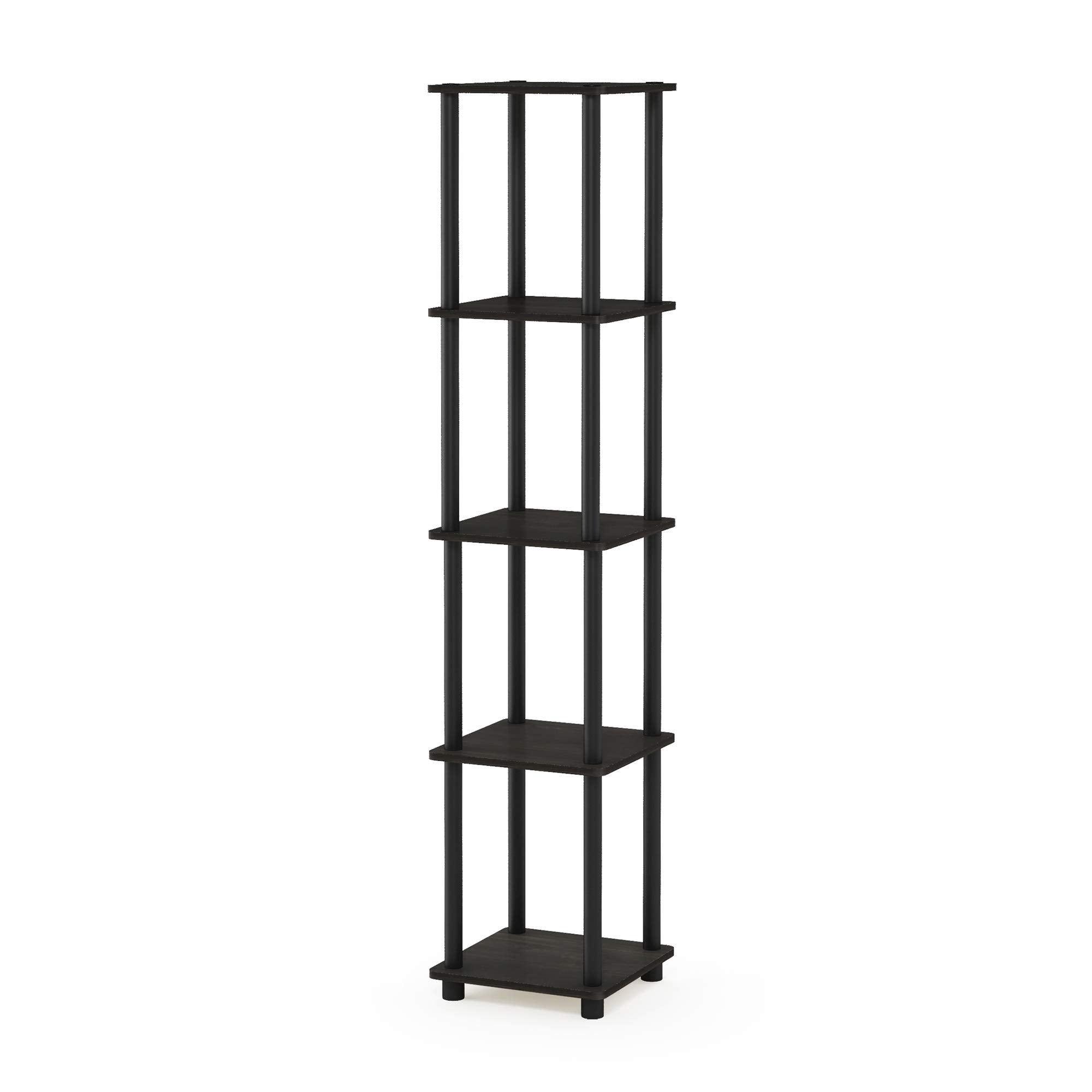 Furinno image d'assemblage sans outils illustrant tubes alignés pour fixer les plateaux