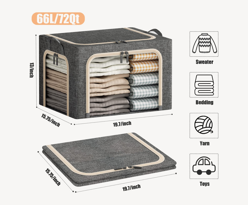 Furnhome lot empilé dans chambre illustrant gain d'espace et organisation