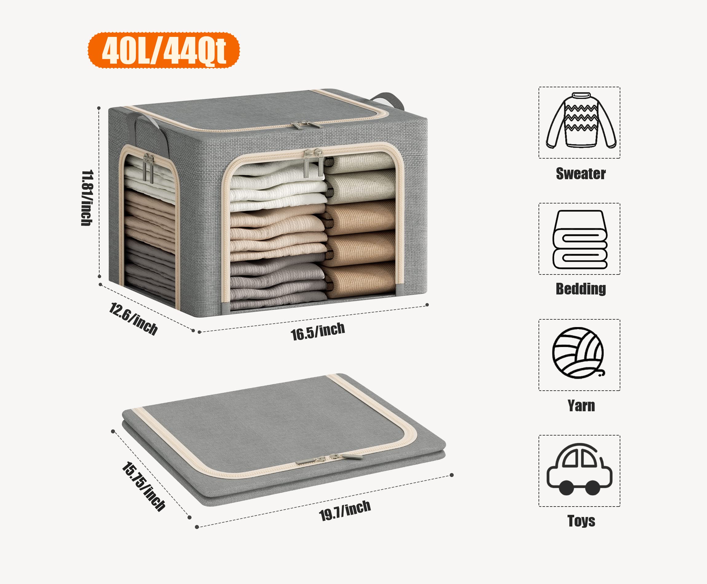 Furnhome boîtes empilées dans un placard pour organiser vêtements et gain d'espace