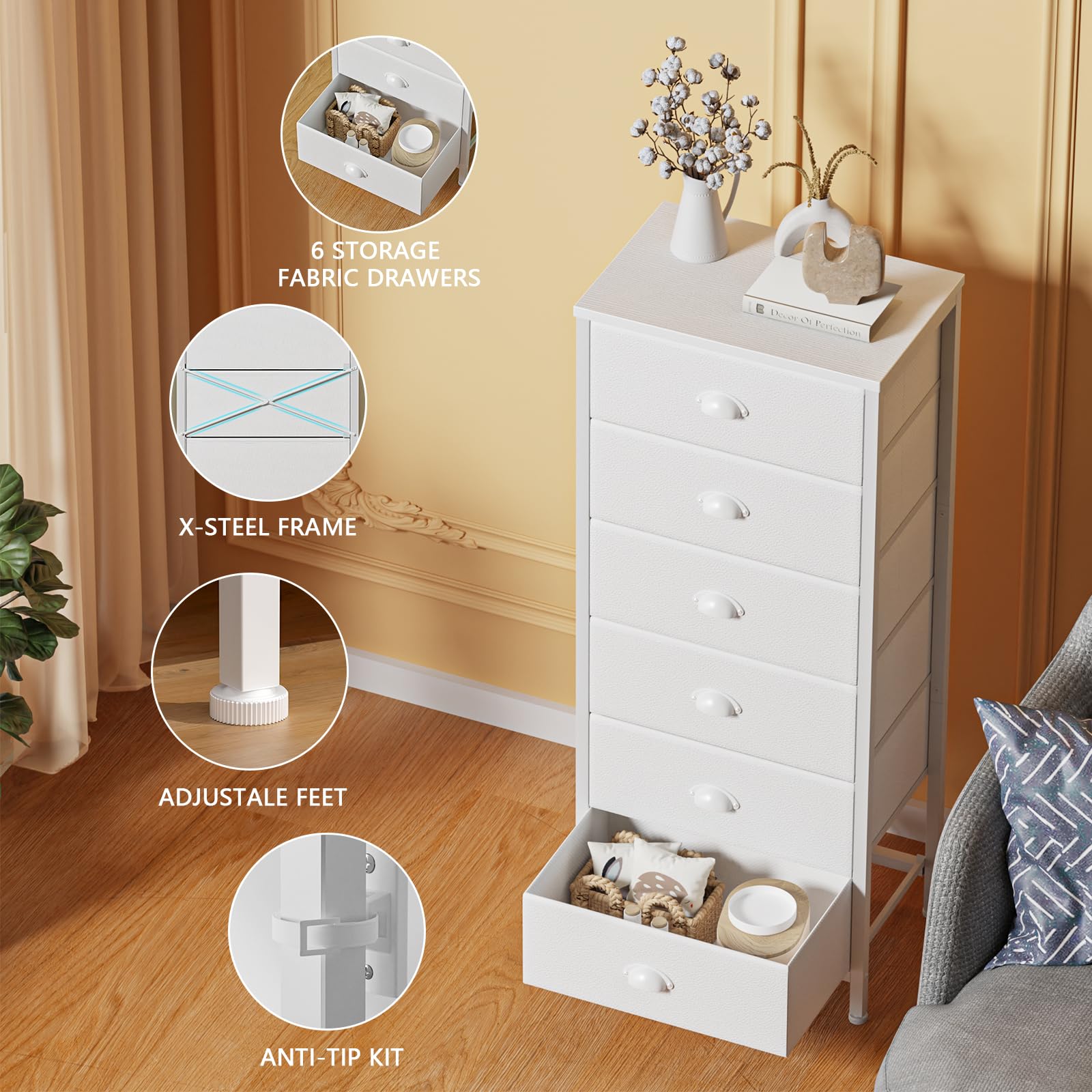 Furnulem pieds réglables adaptés aux sols inégaux pour maintien stable
