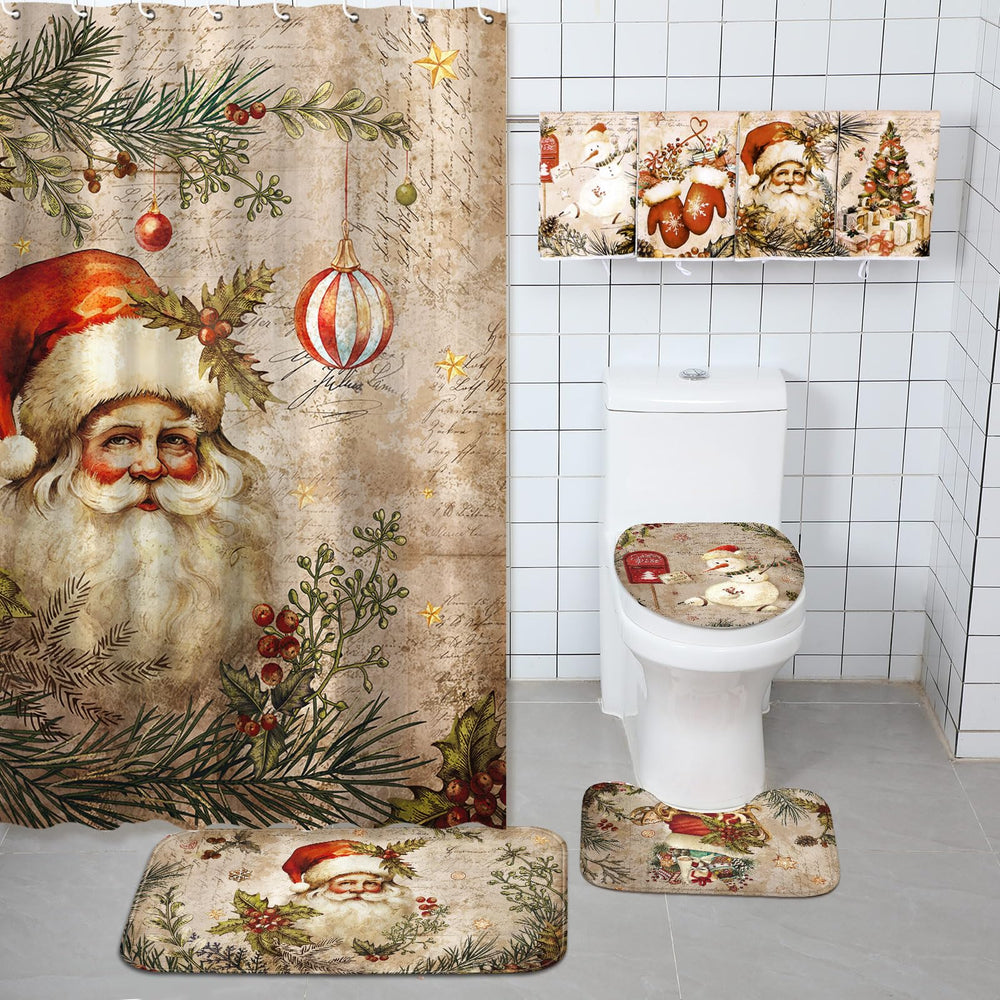 FuWeave ensemble installé dans salle de bain ambiance Noël coordonnée