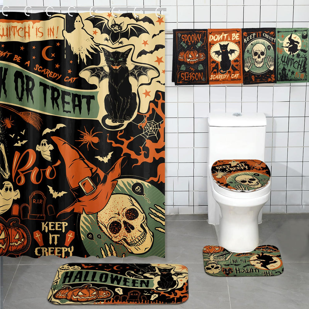 FuWeave mise en scène salle de bains Halloween pour décoration saisonnière