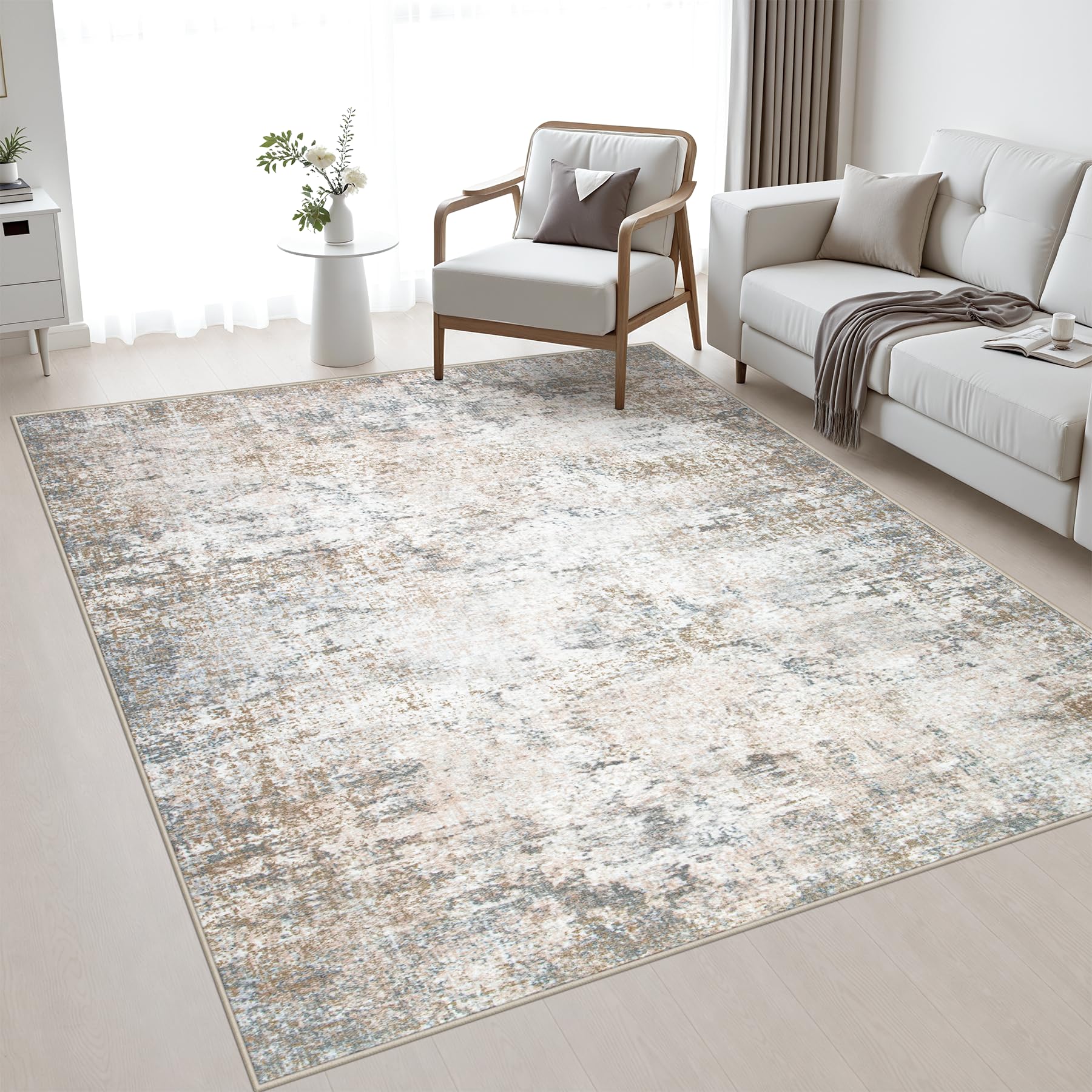 FXRHLP face avant du tapis 5x7 montrant le design abstrait et chaleur décorative