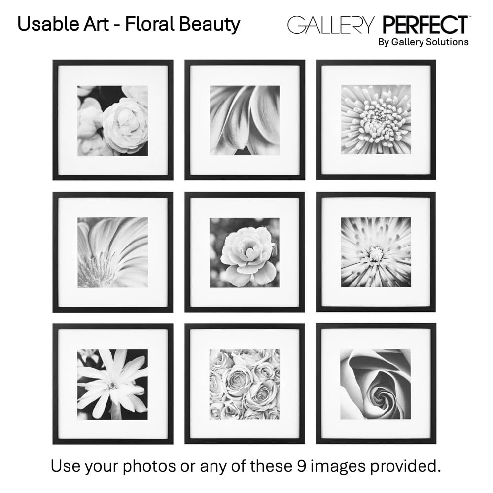 Gallery Perfect neuf cadres disposés en grille pour mur de galerie harmonieux