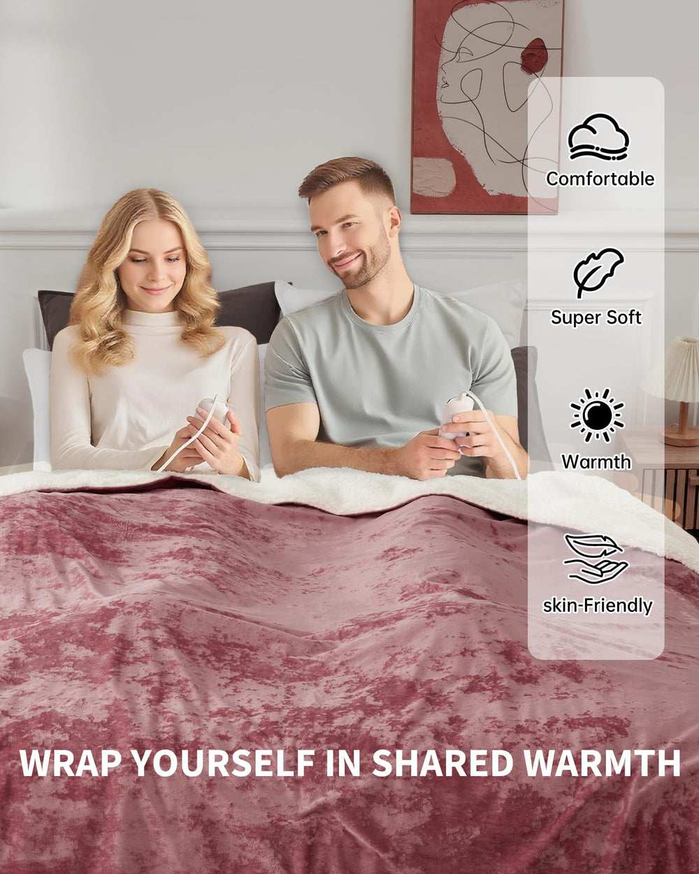 GarveeHome plaid chauffant utilisé sur un canapé apportant confort et chaleur instantanée
