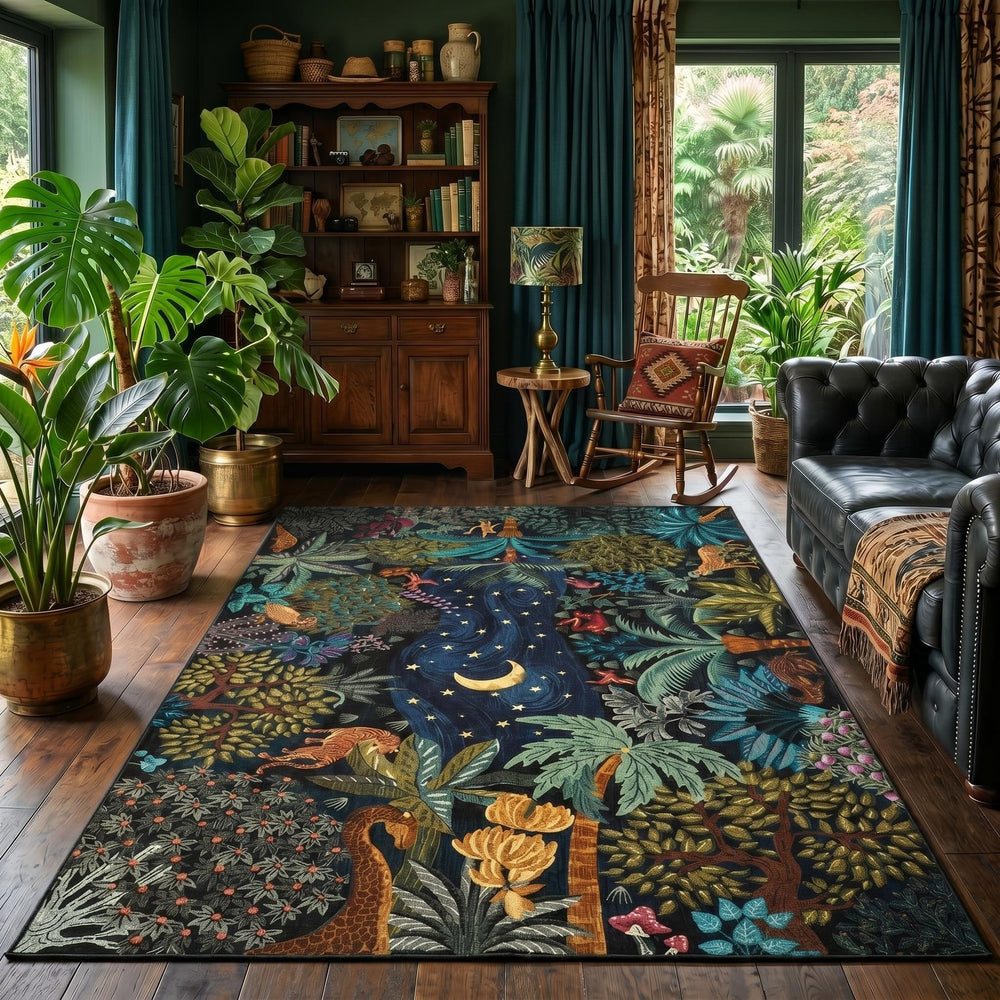 GarveeHome tapis face avant motif jungle, apporte ambiance colorée