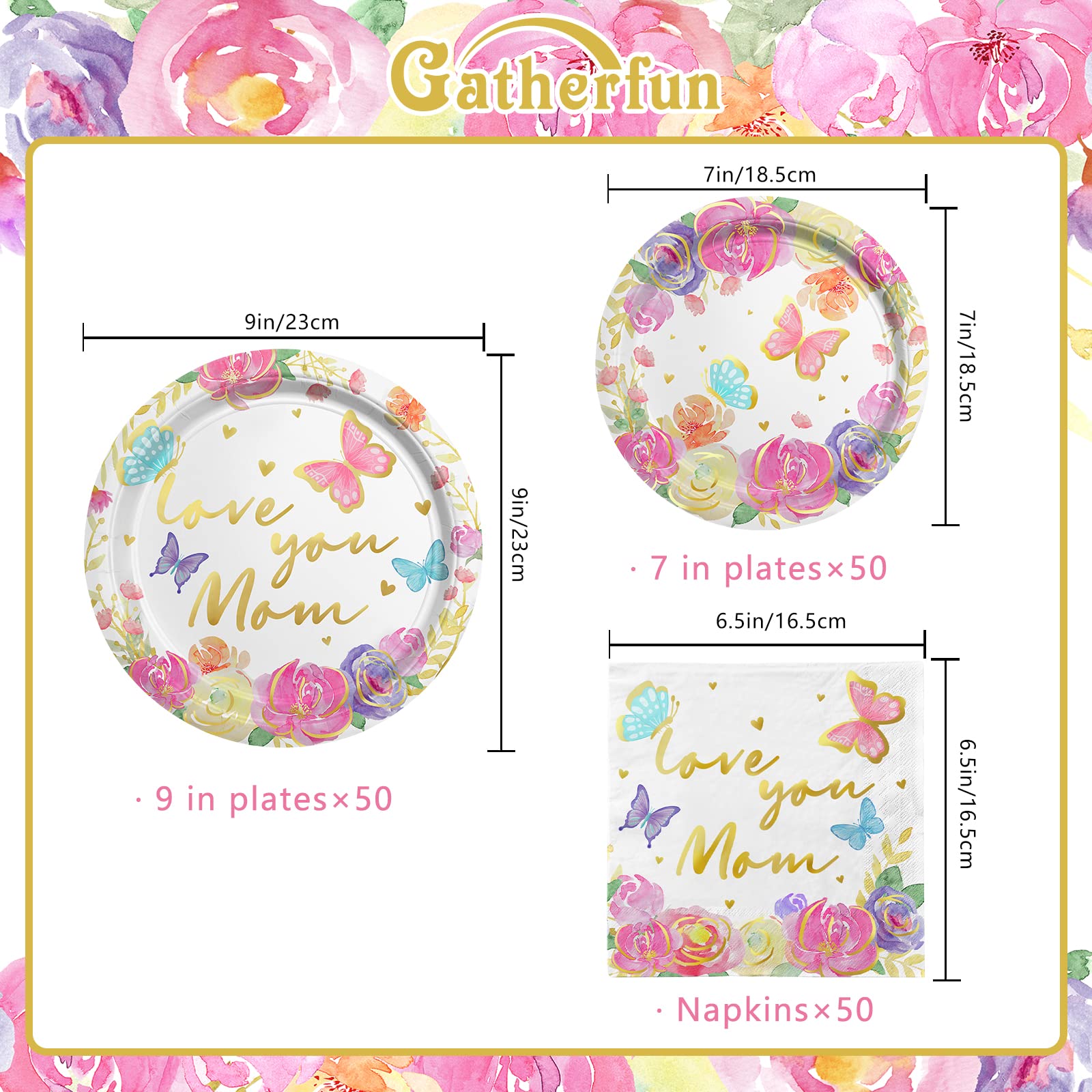 Gatherfun assiette dessert 7 pouces gros plan montrant motif floral et solidité