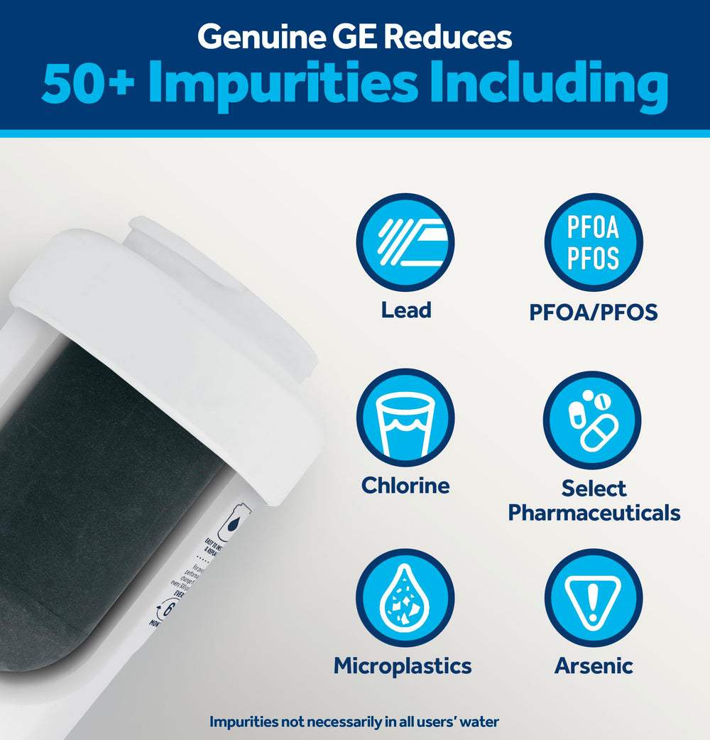Gros plan GE MWF texture du média filtrant, performance de filtration visible