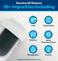 Gros plan GE MWF texture du média filtrant, performance de filtration visible