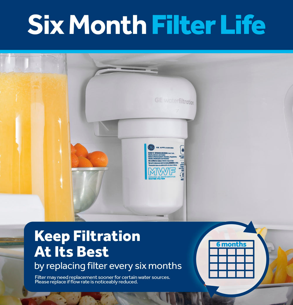 Cuisine moderne avec GE MWF installé, confort et eau saine au quotidien
