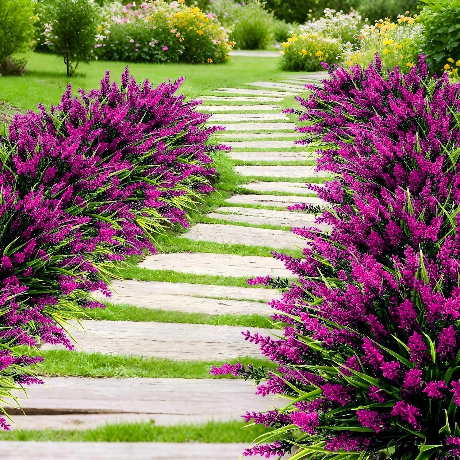 Geegoods lavande fuchsia détail des têtes florales montrant finition anti-shedding