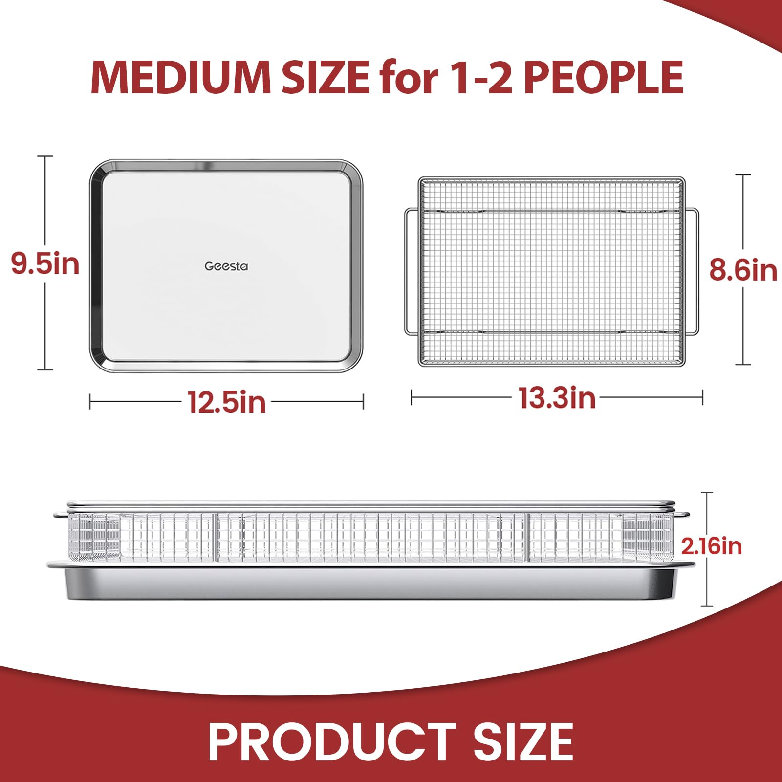 Geesta gros plan sur la maille en inox 304 assurant circulation d'air optimale