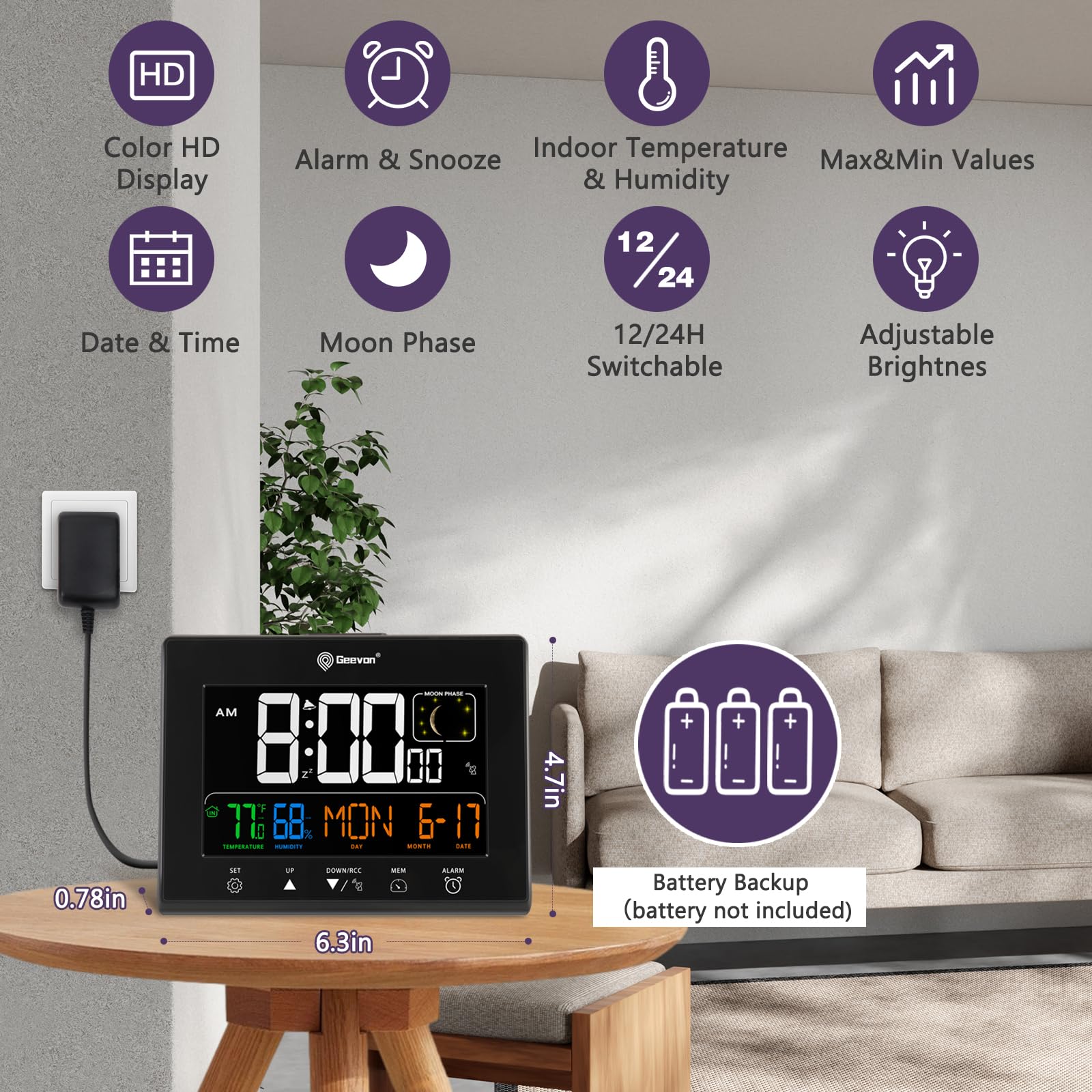 Geevon sur table de chevet avec smartphone charge simultanée commode