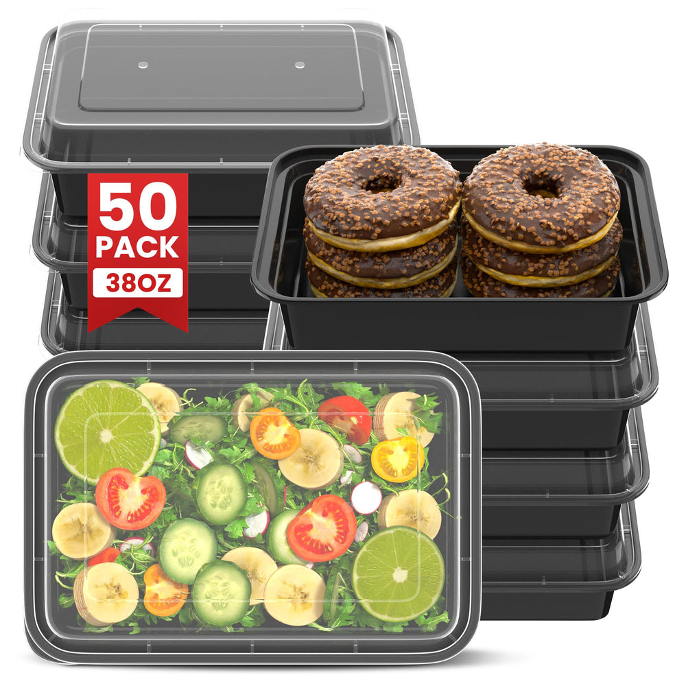 Geisoun boîte 38oz face avant montrant forme empilable et étiquette claire