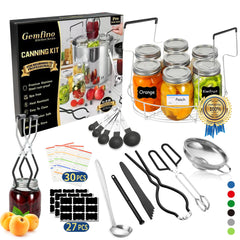 Gemfino kit complet posé sur une table, montre les 11 outils pour démarrer la mise en conserve