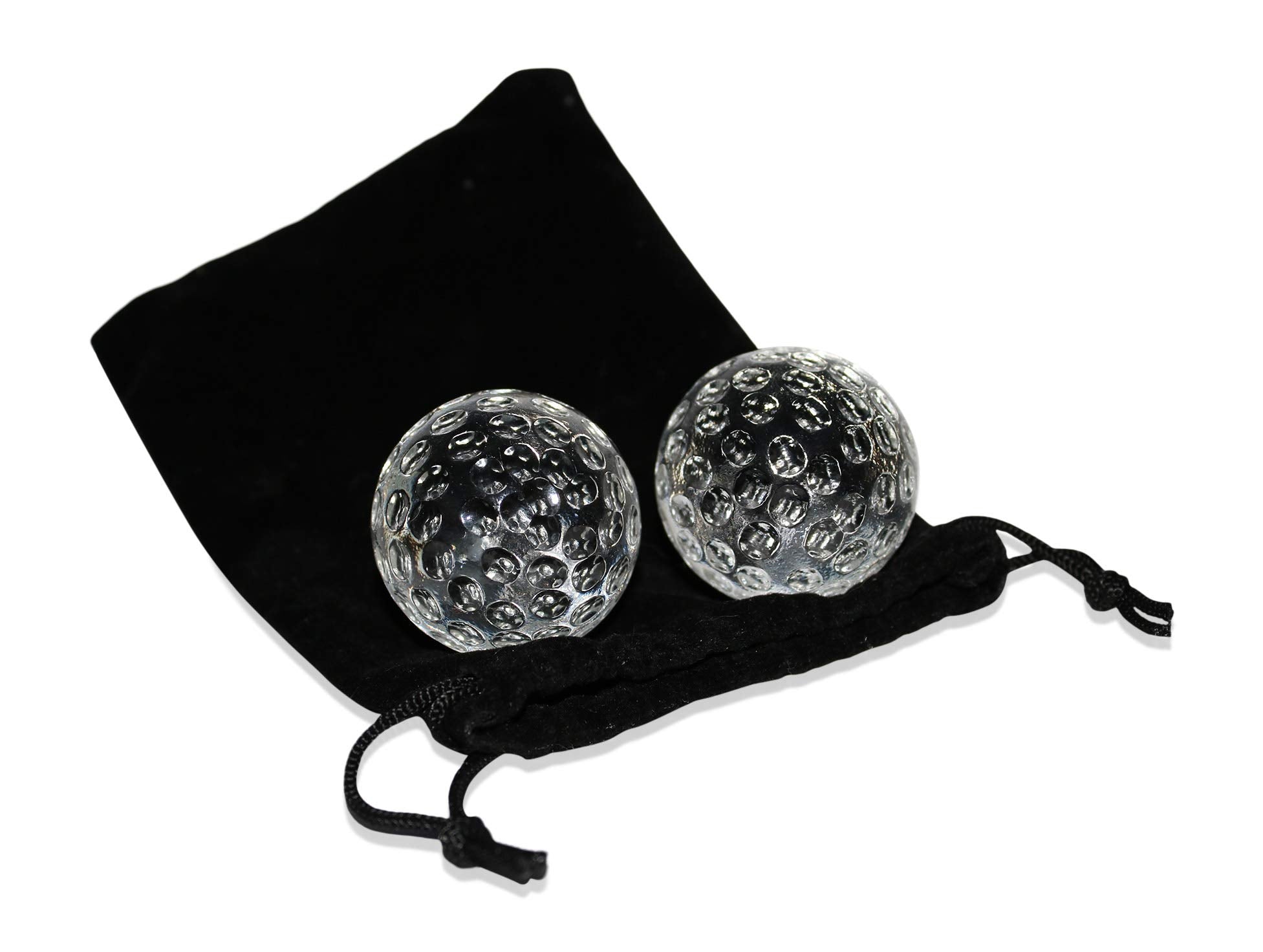 Gemsho Glass vue avant du lot deux balles de golf en cristal, élégant cadeau