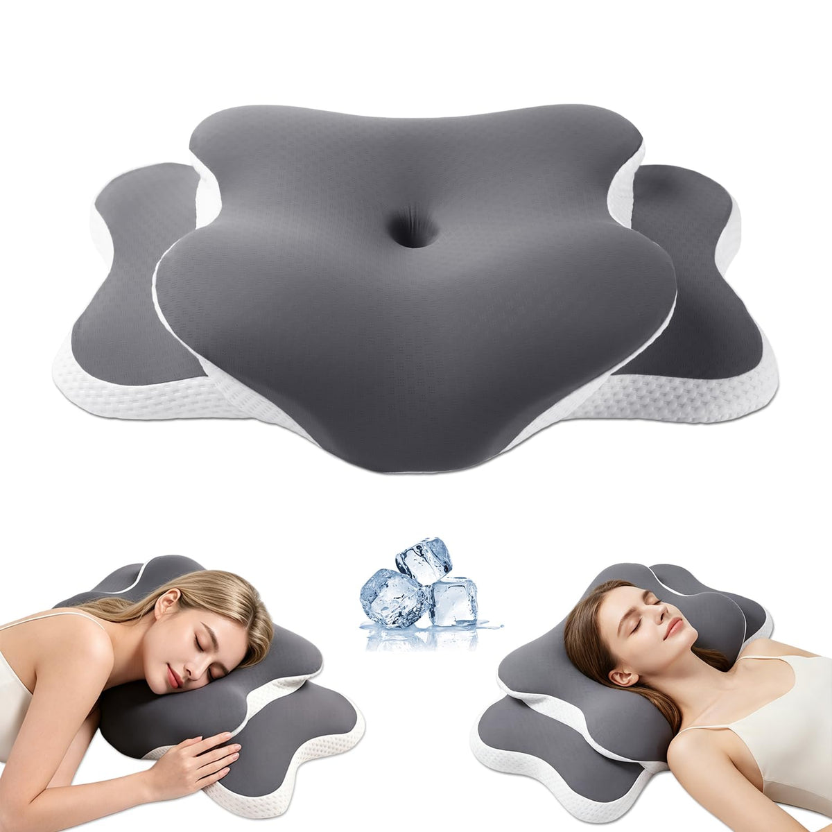 Generic Ergo Pillow vue face avant montrant le contour ergonomique et soutien