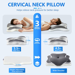Generic Ergo Pillow profil cervical illustrant l'alignement tête-colonne bénéfique