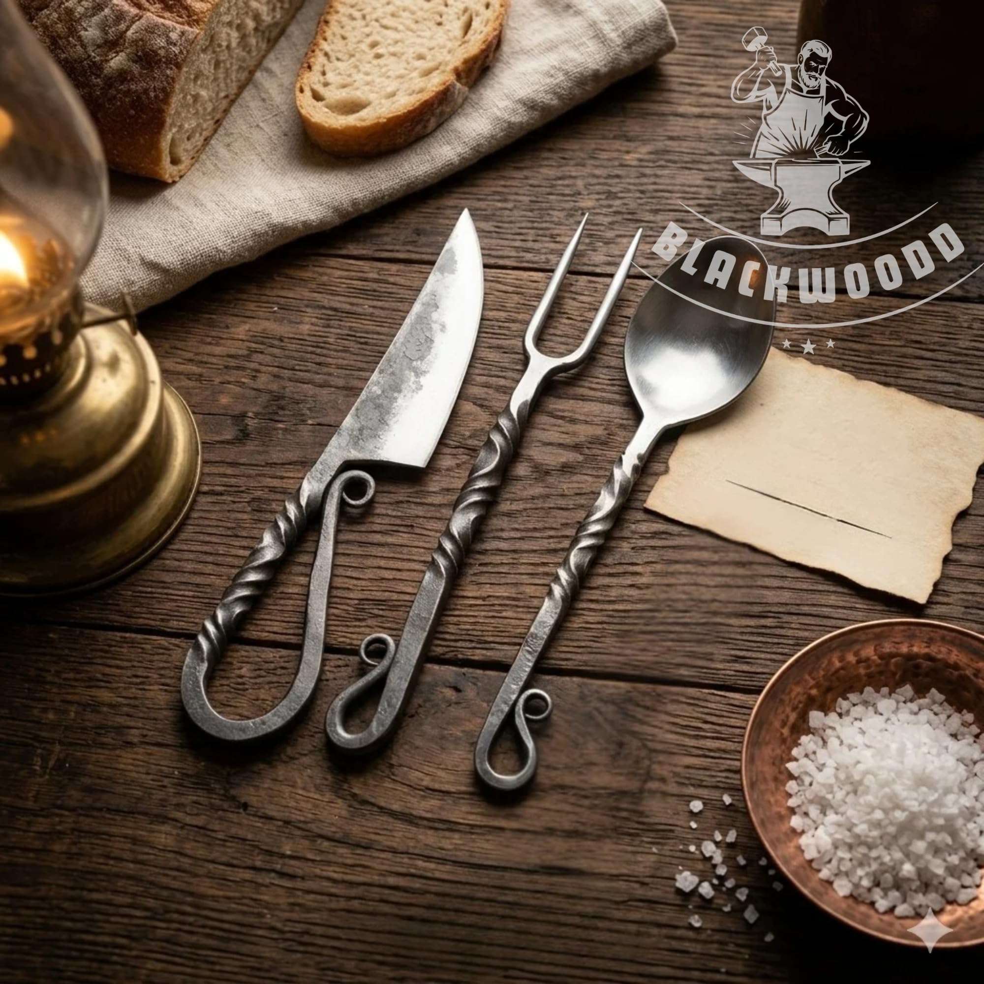 Generic fourchette gros plan torsadée montrant artisanat viking distinctif