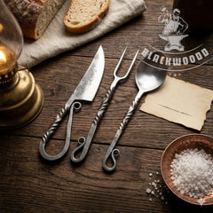 Generic fourchette gros plan torsadée montrant artisanat viking distinctif