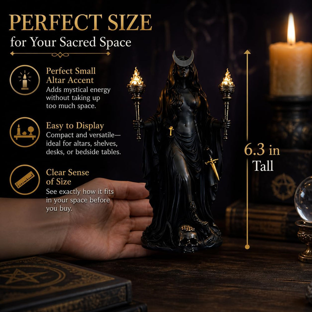 Generic Hecate statue détail des torches mettant en valeur la lumière