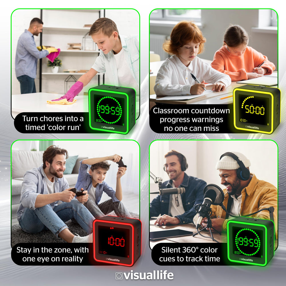 Generic minuteur visuel boîtier anti-choc démontrant résistance et usage quotidien