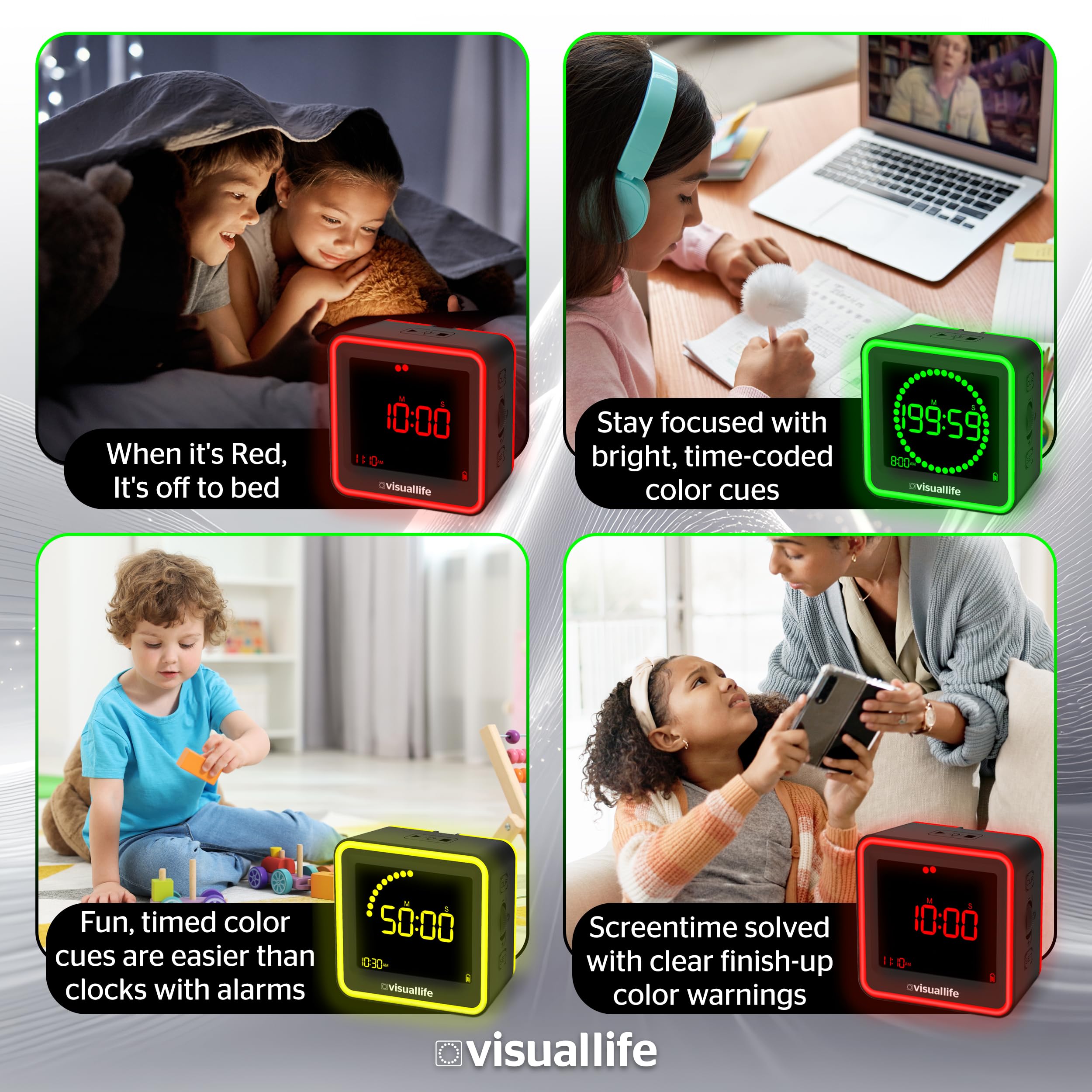Generic minuteur visuel comparaison taille main montrant portabilité et robustesse