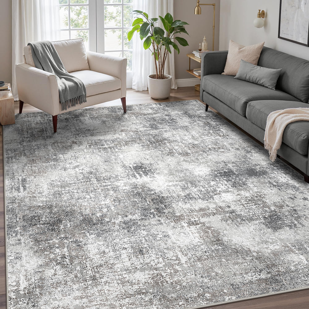 GENIMO tapis 8x10 face avant gris blanc apportant élégance et confort