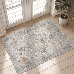GENIMO vue de face du tapis d'entrée taupe clair pour élégance immédiate