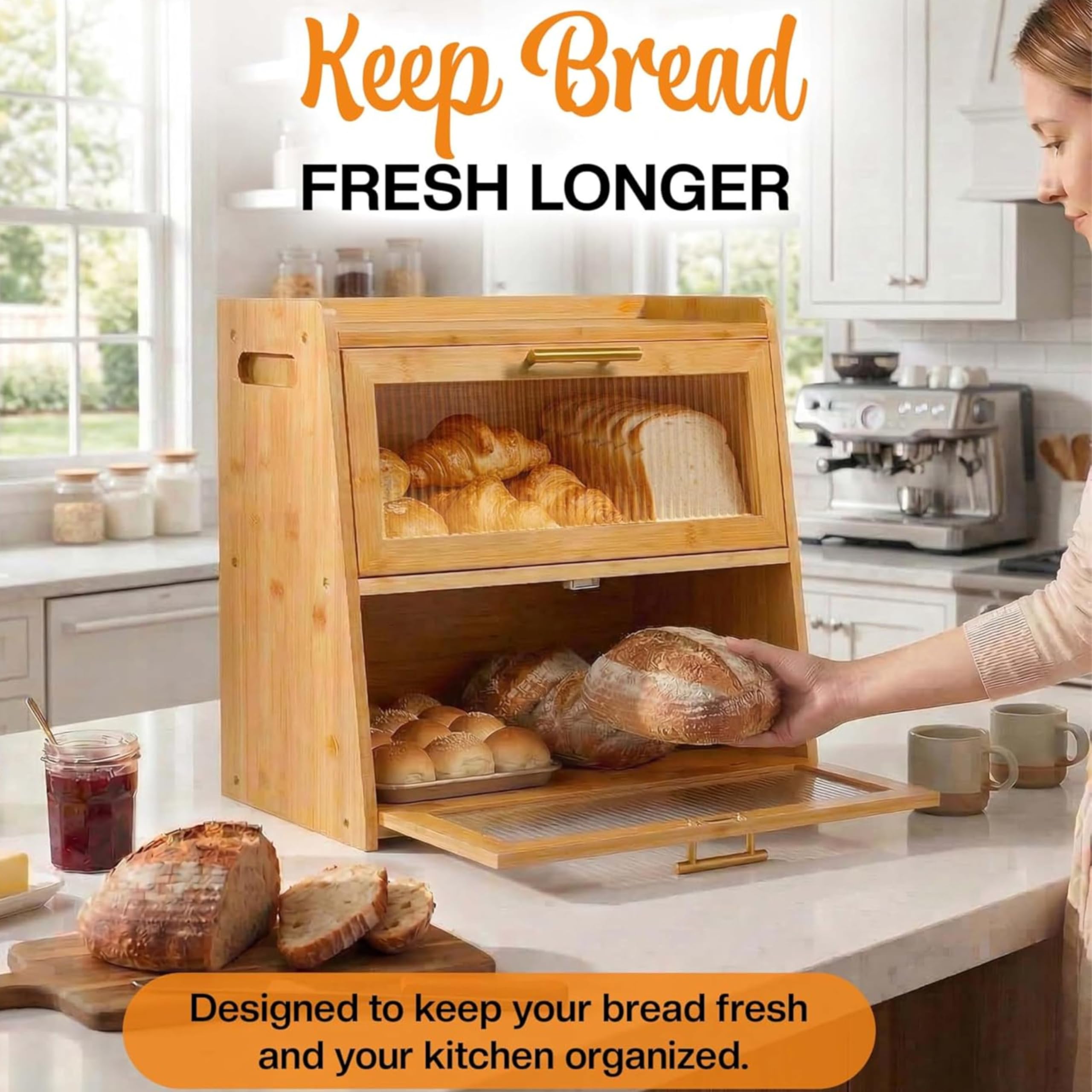 Gennua Kitchen intérieur double étage montrant rangement organisé