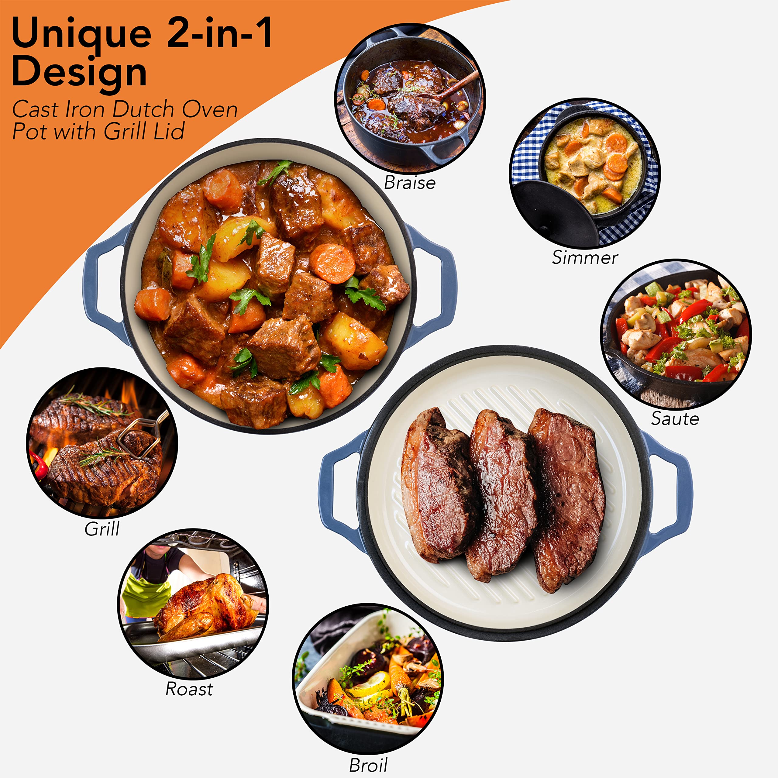 Gennua Kitchen braisière en cuisson sur feu et au four polyvalente