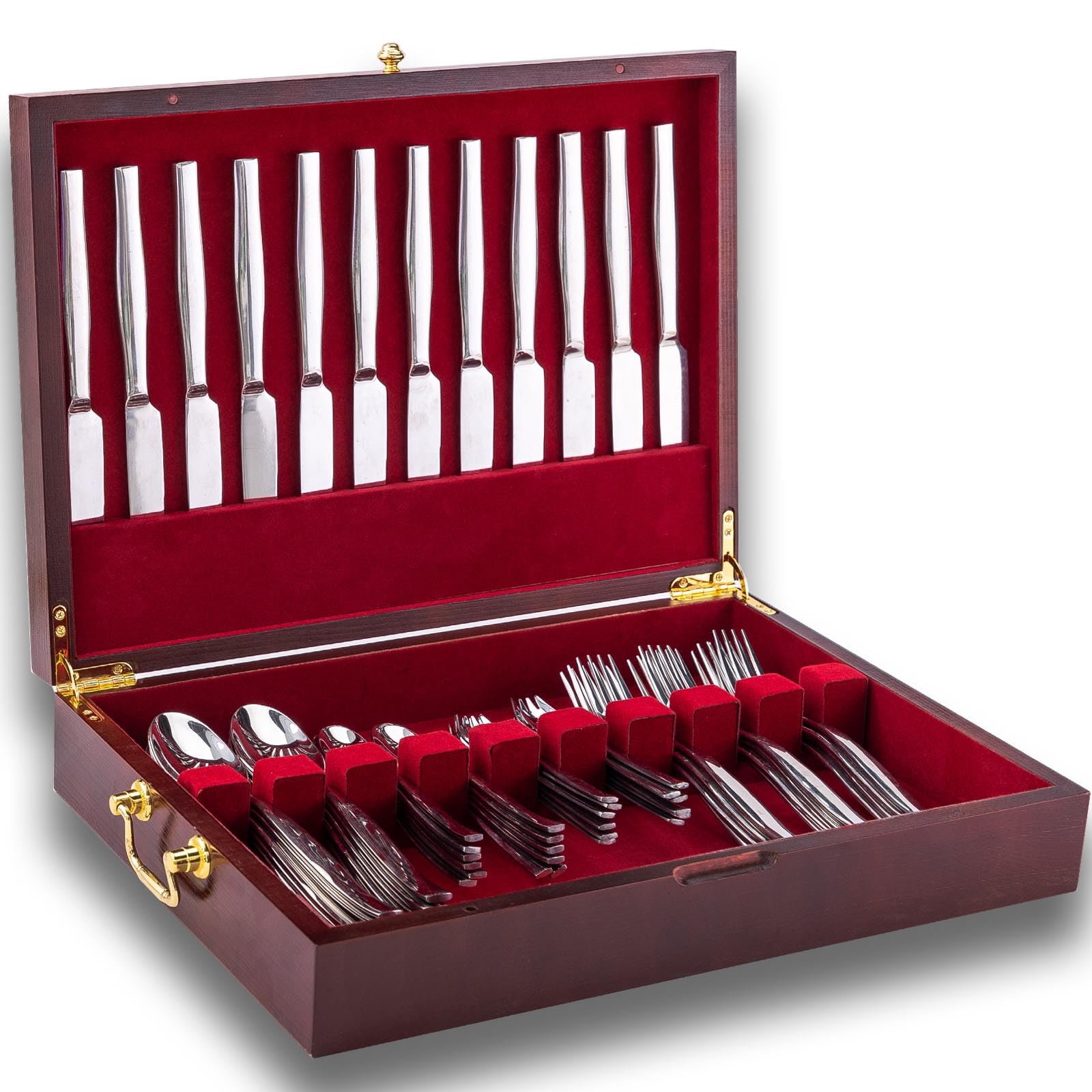 GENRICE coffret bois ouvert montrant compartiments et rangement protégé