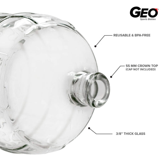 Geo Sports Bottles gros plan du goulot 55 mm compatible offrant étanchéité fiable