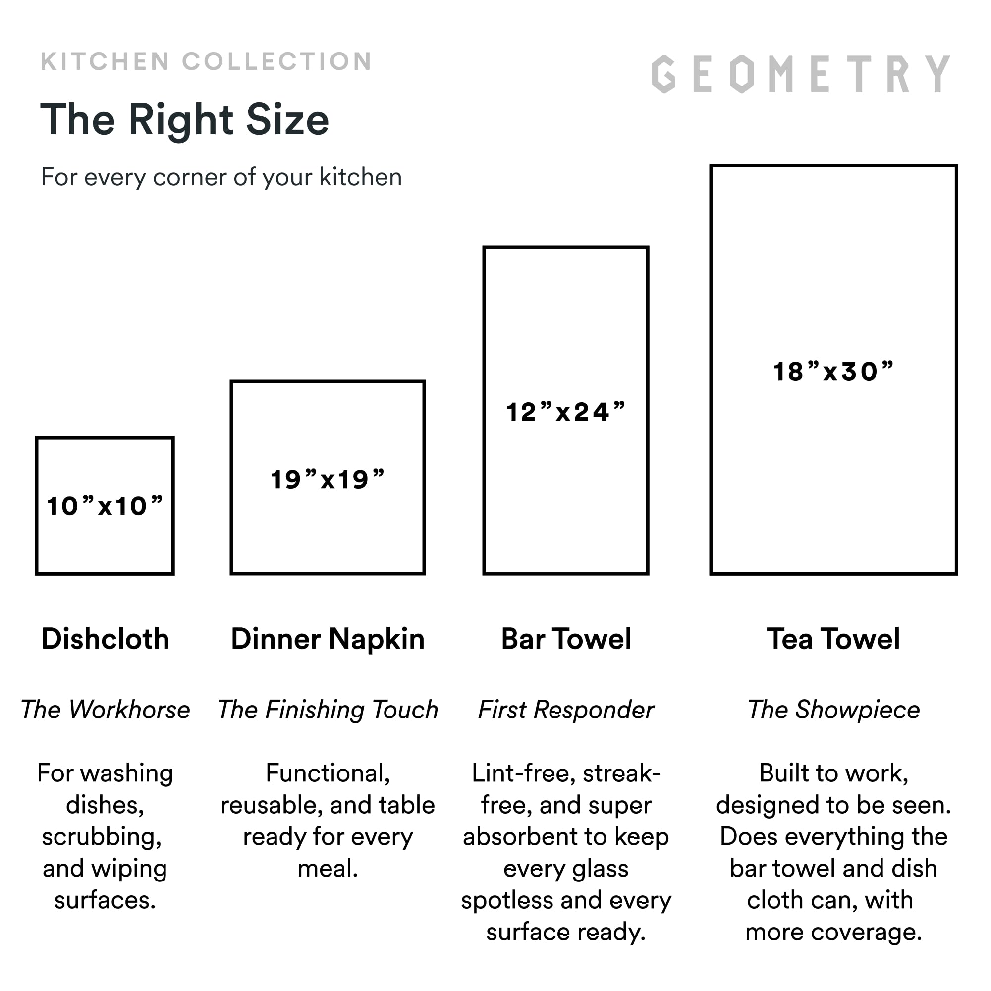 GEOMETRY torchons pliés pour rangement compact et organisation