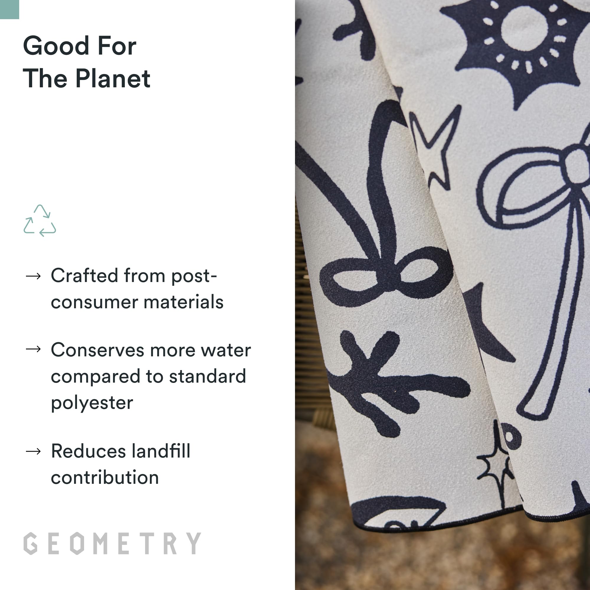 GEOMETRY serviette pliée compacte pour gain de place en voyage