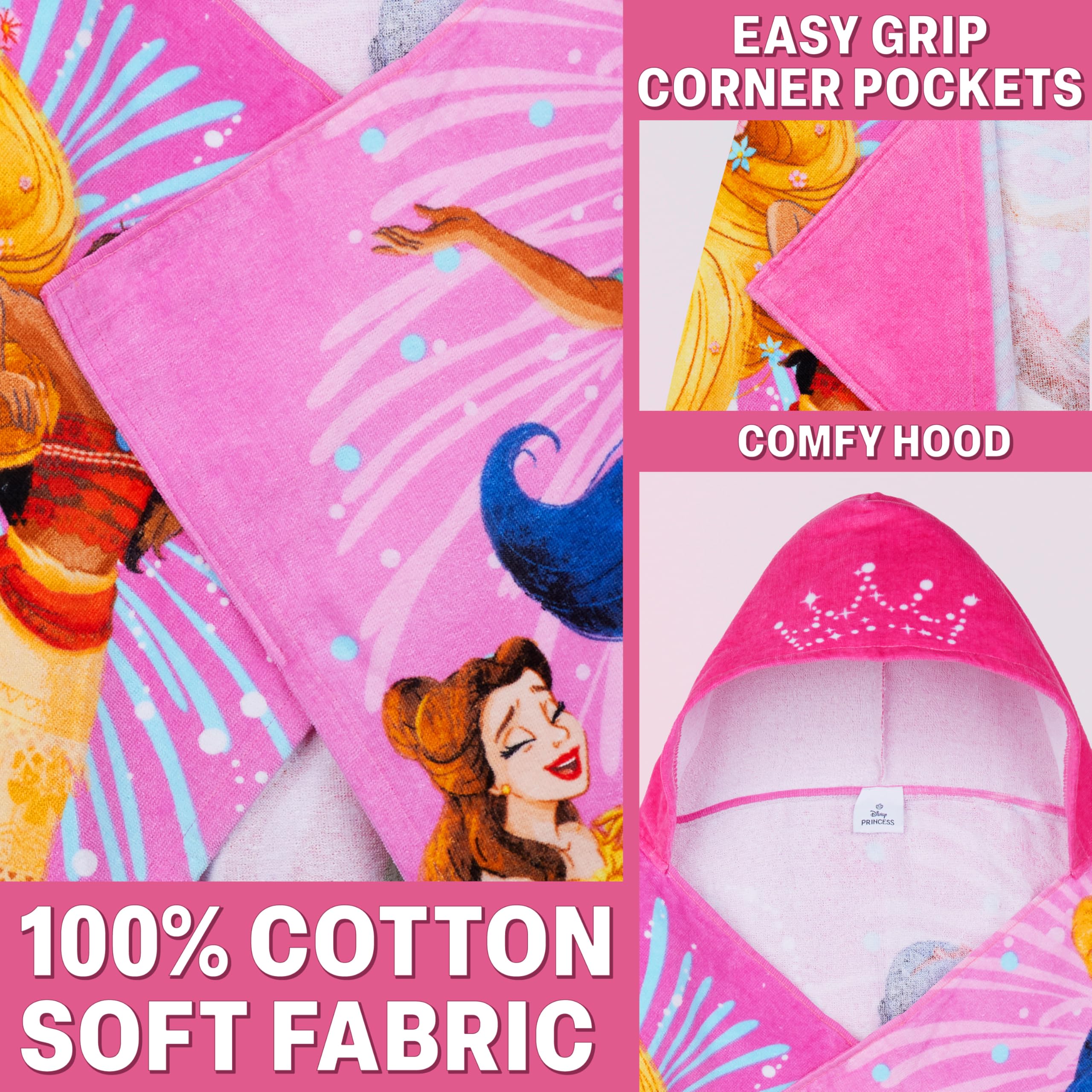 Get Trend capuche imprimée Princesses pour un séchage facile et ludique