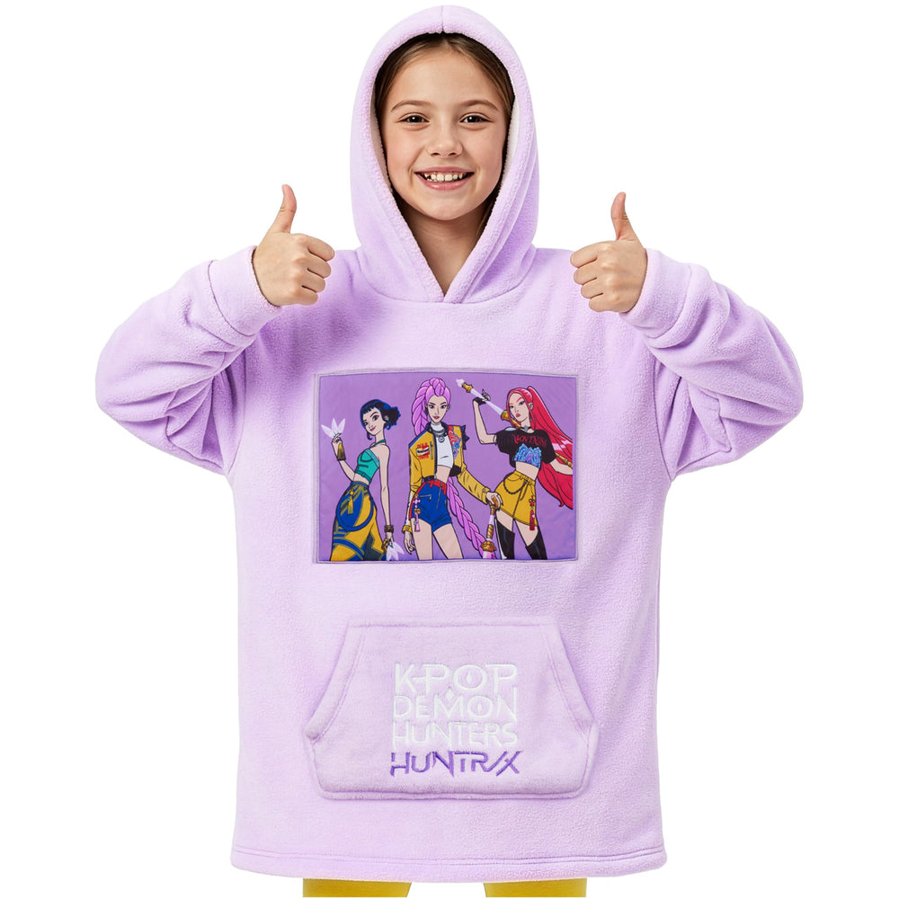 Get Trend hoodies Huntrix face avant montrant imprimés et coupe, apporte style et confort
