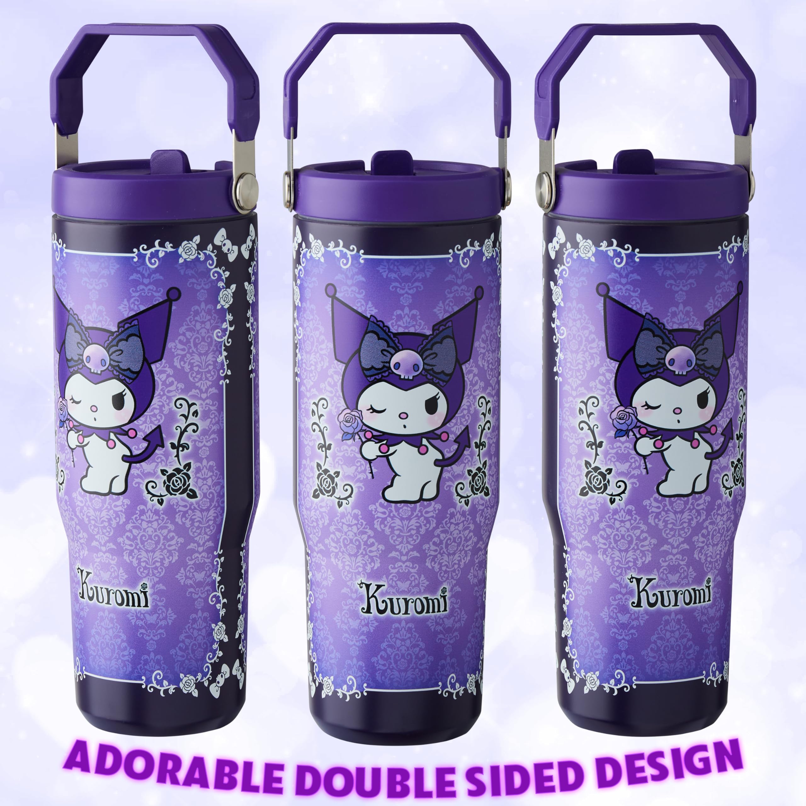Get Trend Kuromi comparaison taille dans une main pour évaluer capacité 30oz