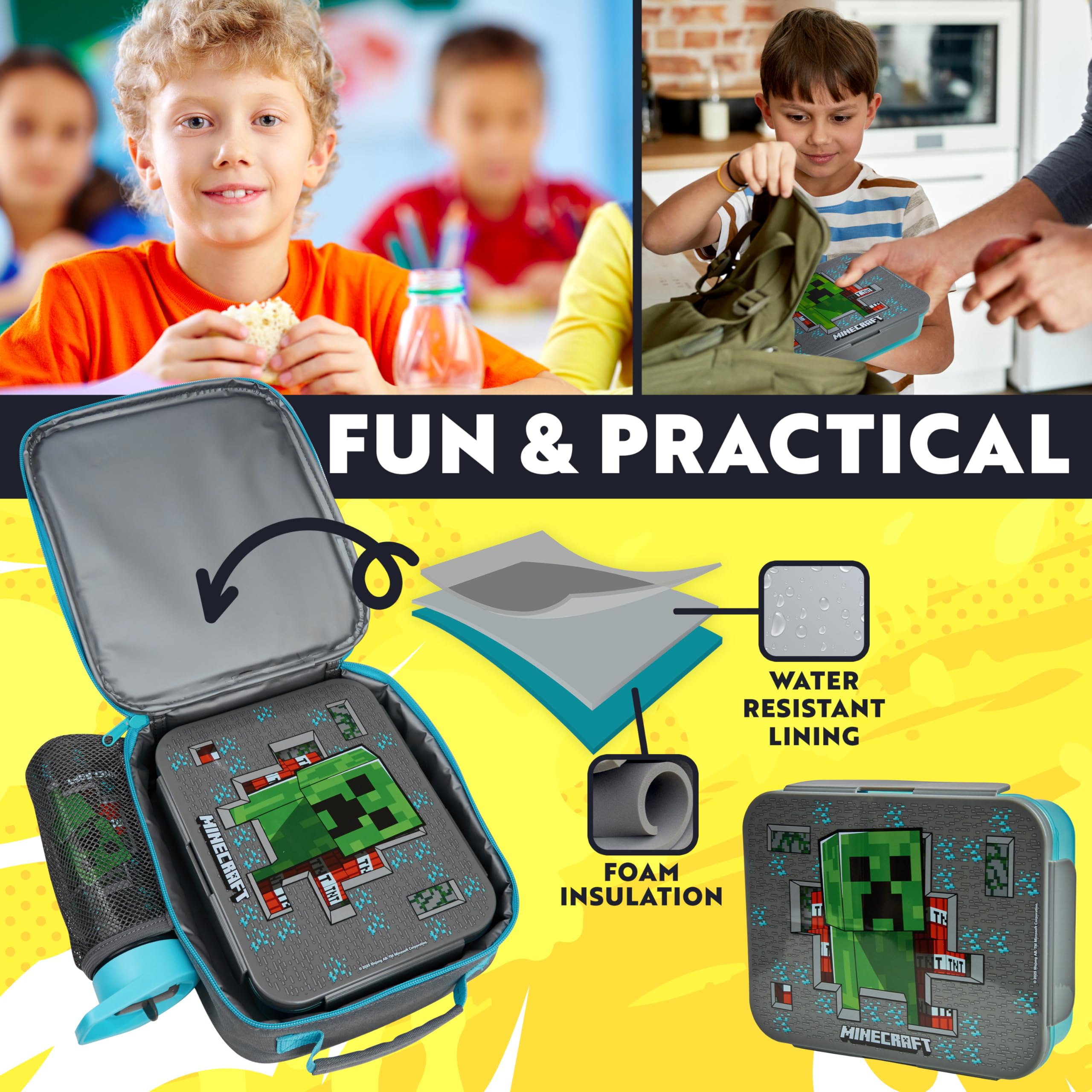Get Trend gourde Minecraft sans BPA, bouchon facile pour enfant actif