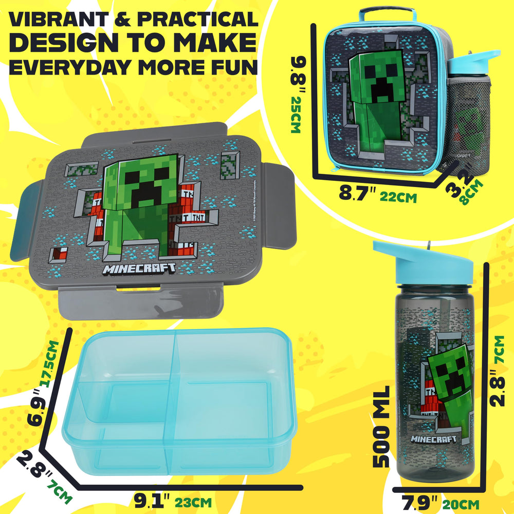 Get Trend enfant portant l'ensemble Minecraft, lunch organisé et transportable