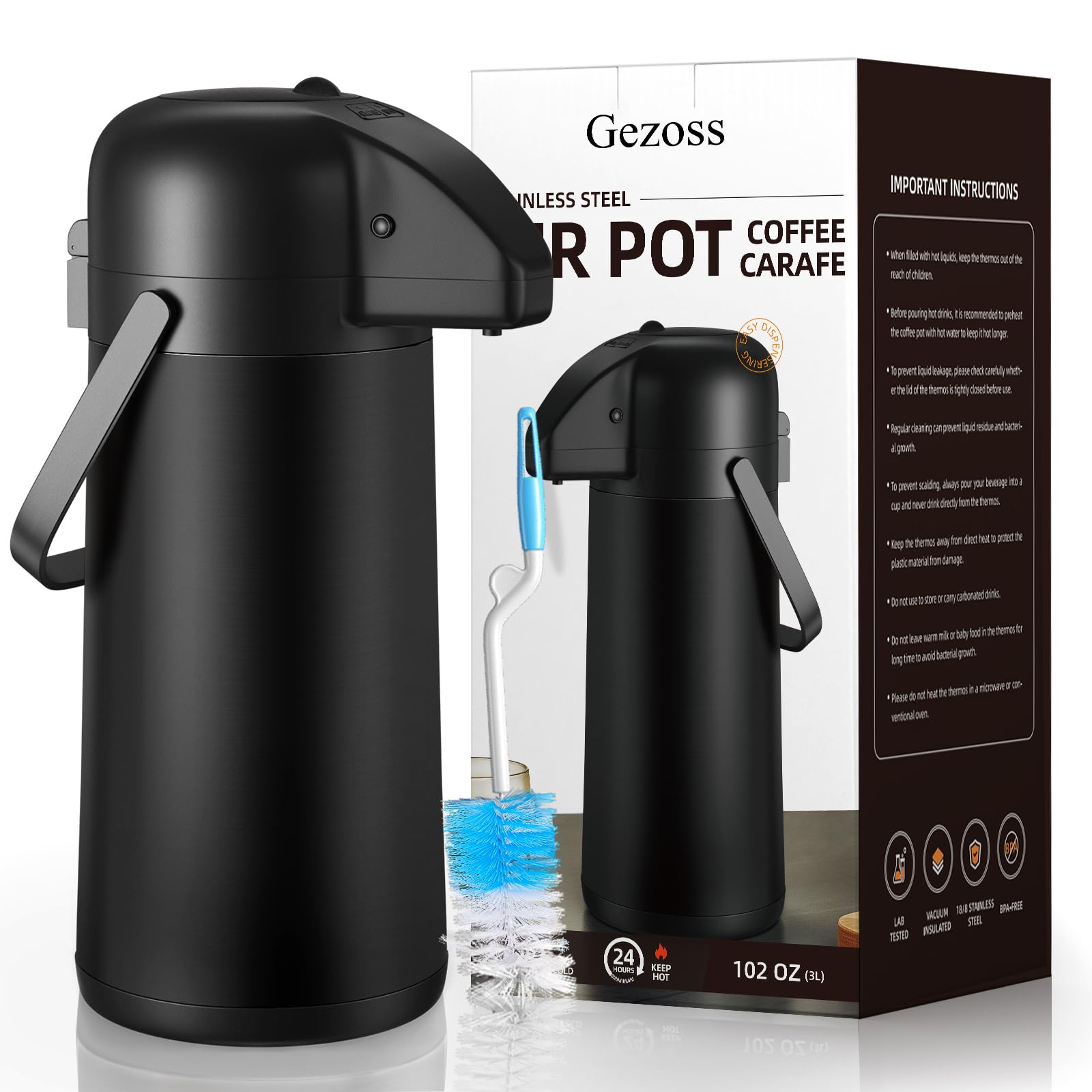 Gezoss carafe sur table d'événement idéale pour servir de nombreuses tasses