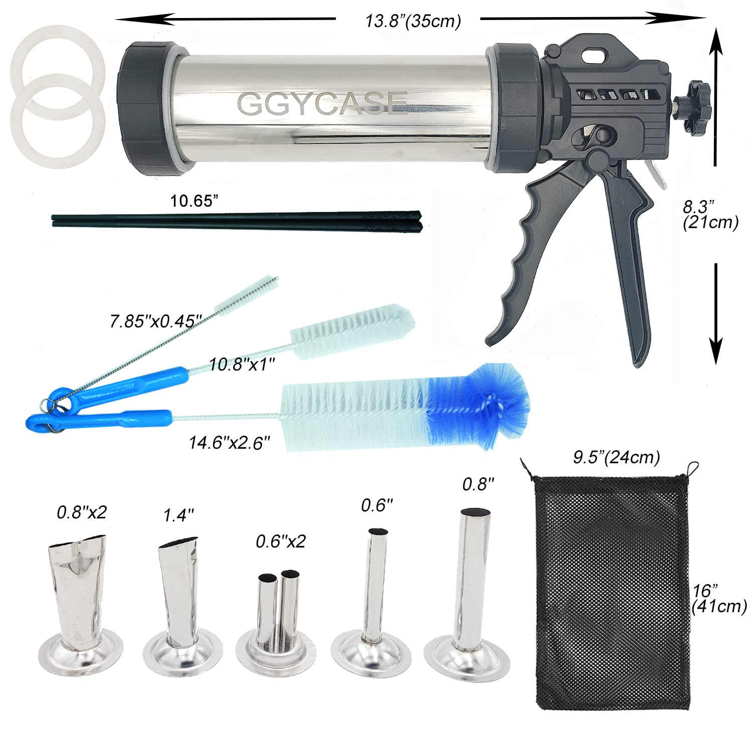 GGYCASE cylindre inox 304 détail montrant finition hygiénique durable