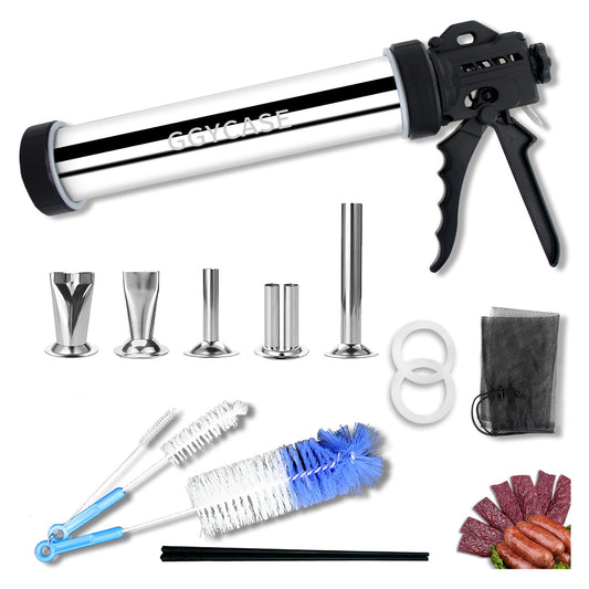 GGYCASE pistolet à jerky vue de face montrant construction inox et robustesse