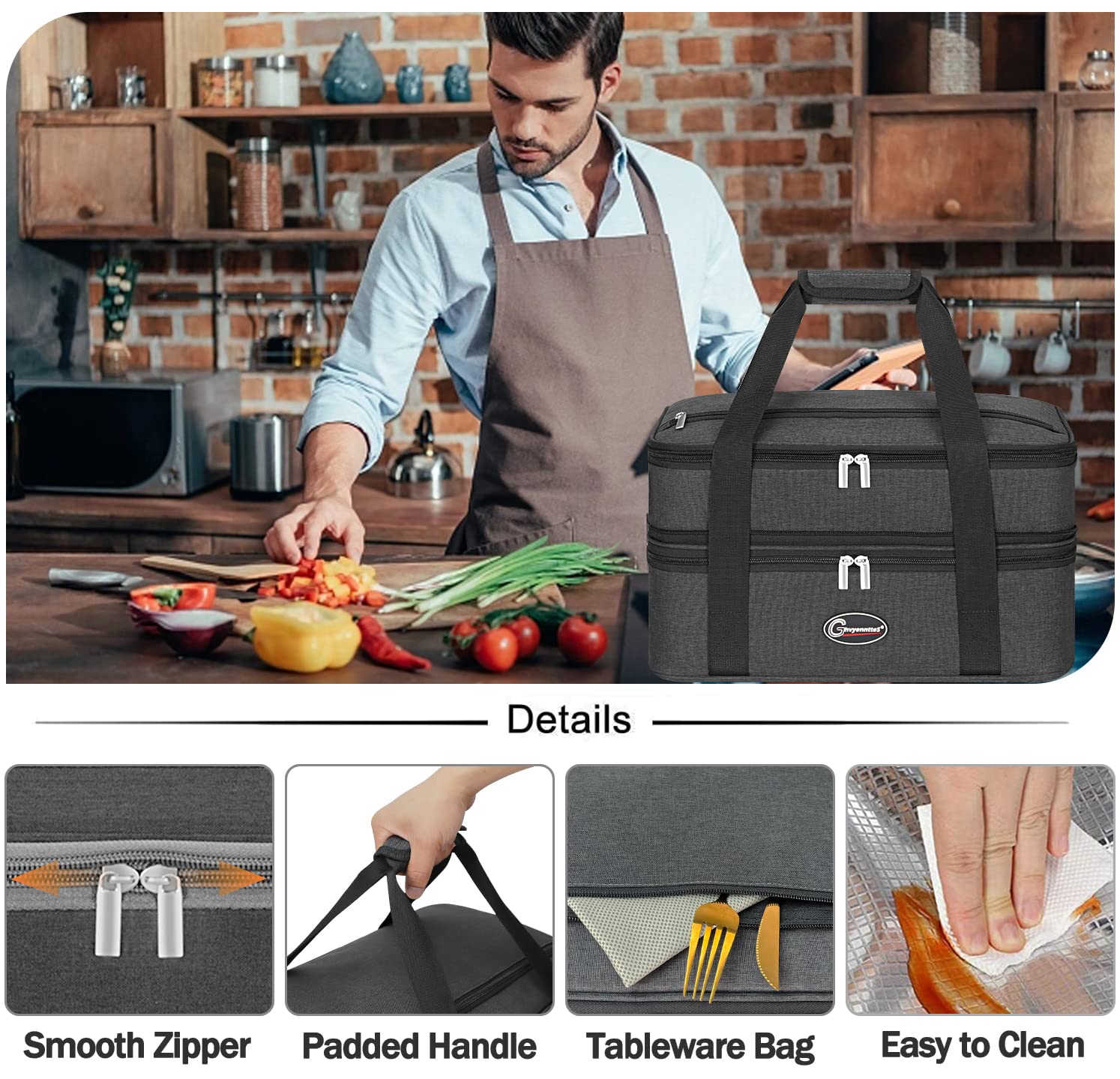 GhvyenntteS poche extérieure ouverte, rangement d'accessoires pratique