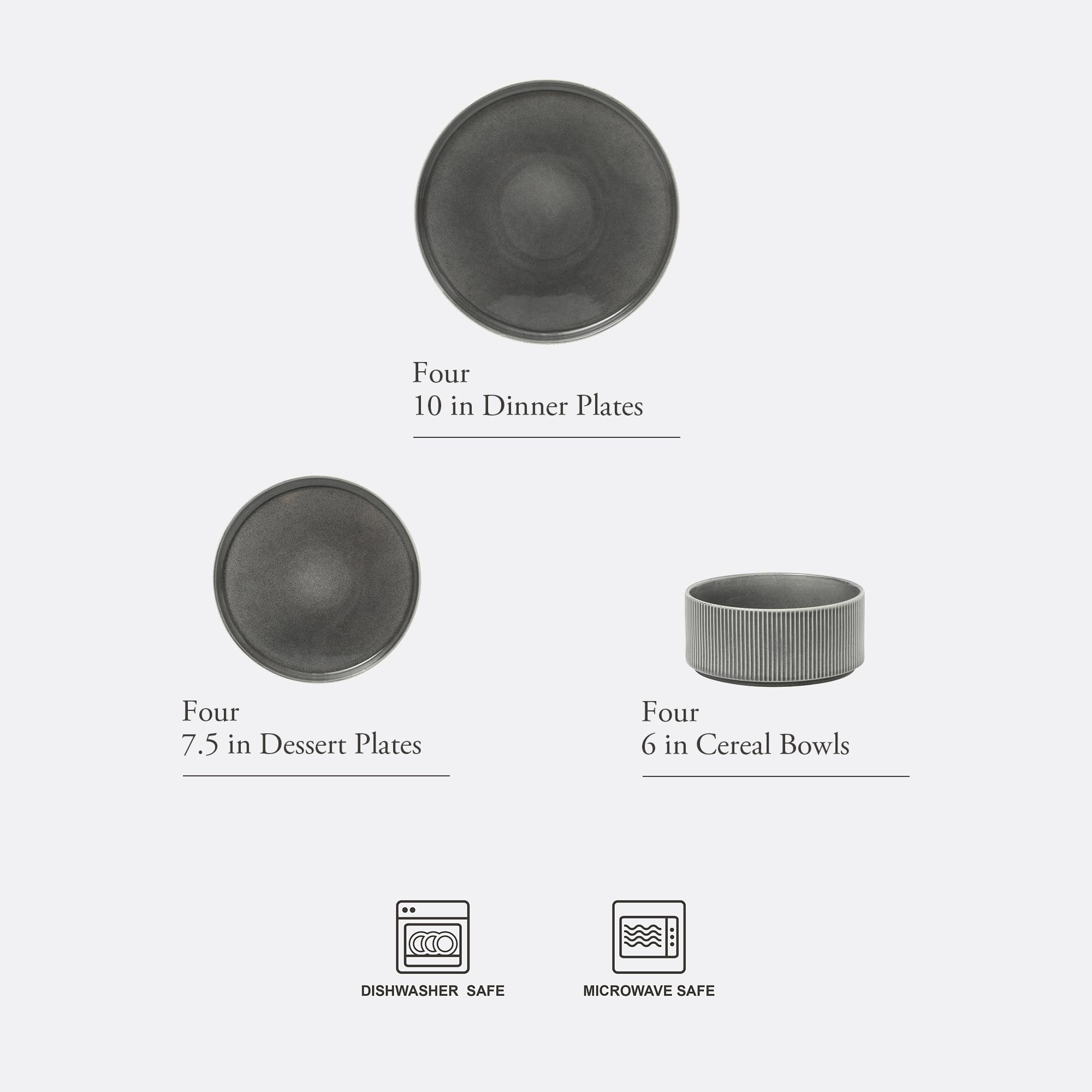 Gibson Elite assiette dîner noire, design moderne rehaussant les plats