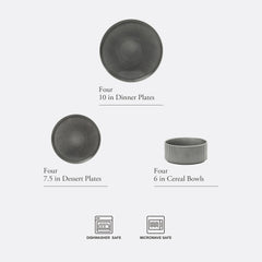 Gibson Elite assiette dîner noire, design moderne rehaussant les plats