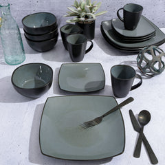 Gibson Elite assiette dessert carrée Eclipse, format polyvalent et raffiné